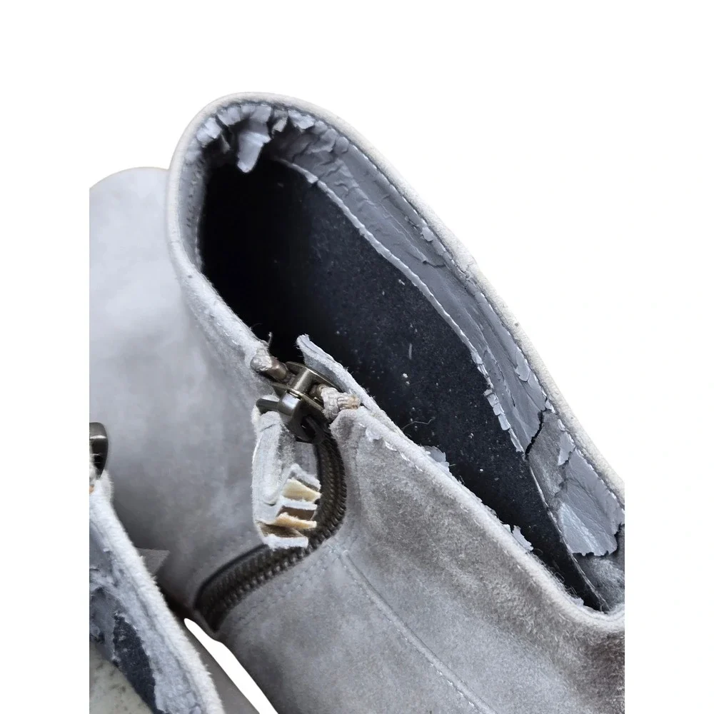 Cole Haan Gray Suede Block Heel Ankle Boots Women's‎ Size 7.5 B